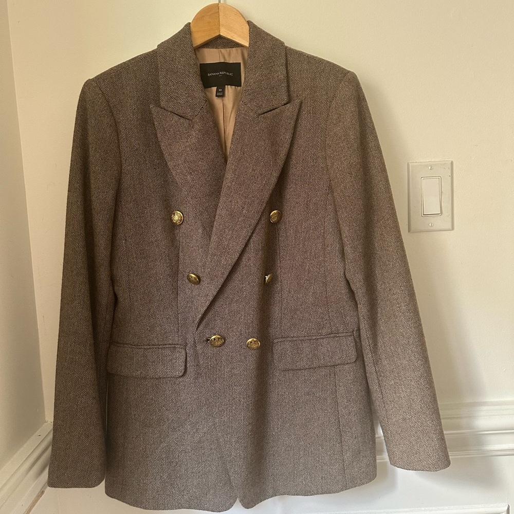 Banana Republic Brown Blazer with Gold Buttons